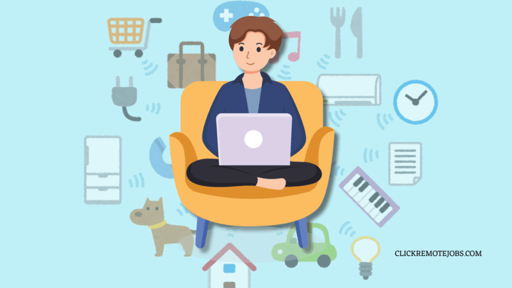 Illustration showing step-by-step remote job journey